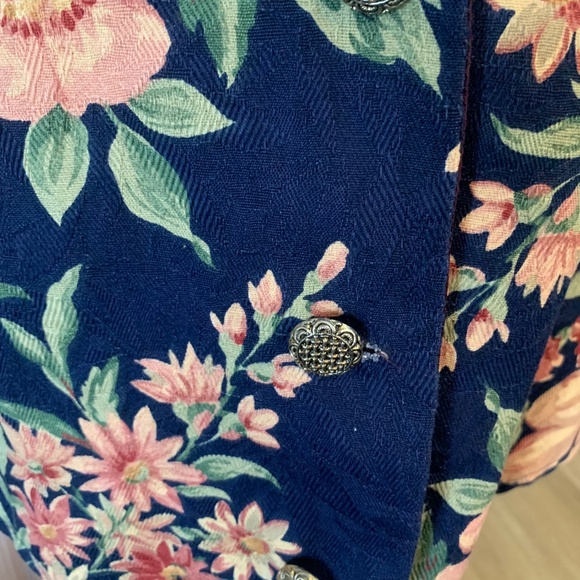 Vintage 90’s Retro floral tapestry vest Blazer suit Vest button front 90210 - Picture 6 of 11